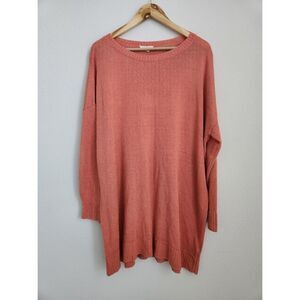 Eileen Fisher 100% Organic Linen Sweater in Terracotta | Size XL